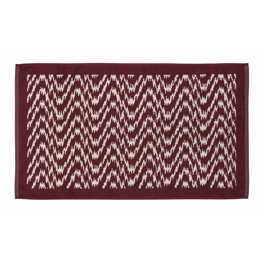 Aris Bath Mat by Bedeck of Belfast in Mulberry Red